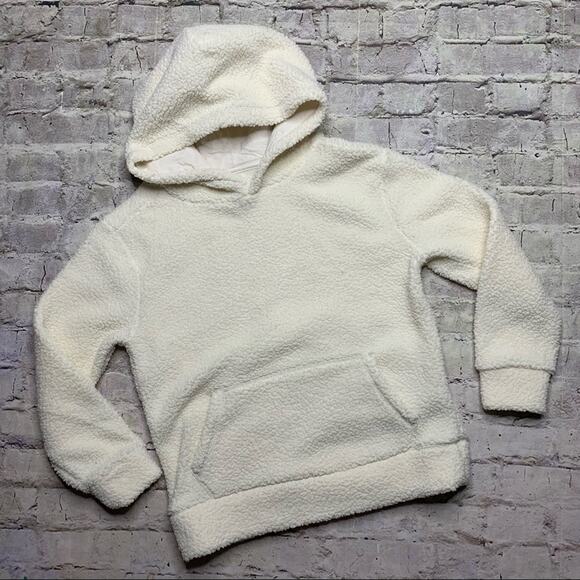 Hooded Sherpa Sweatshirt with Kangaroo Pocket - Picture 1 of 6
